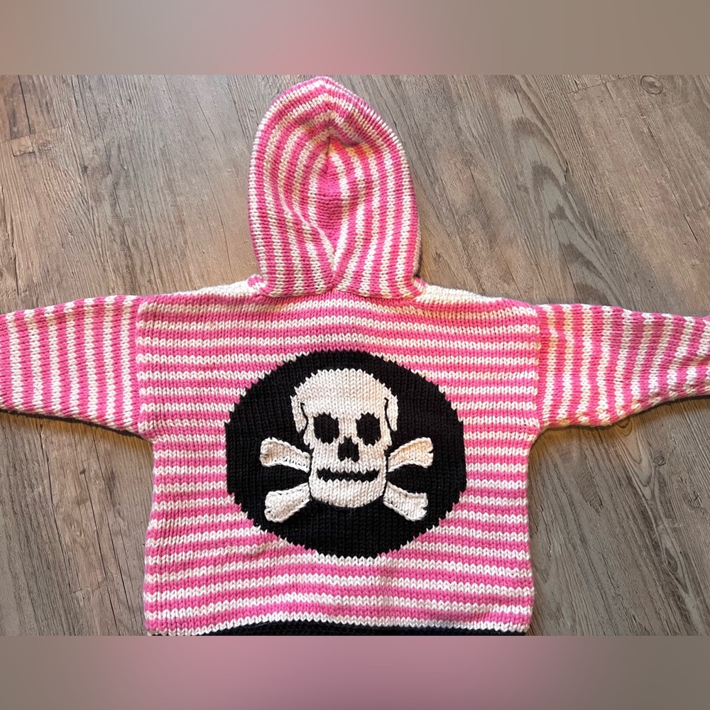 Girls Skull and Cross Bones Knit Sweater